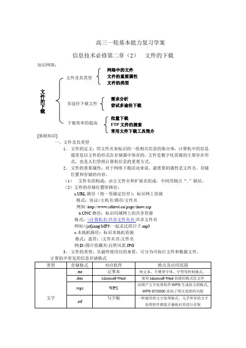 高三一轮基本能力复习学案之信息技术必修第二章(2)