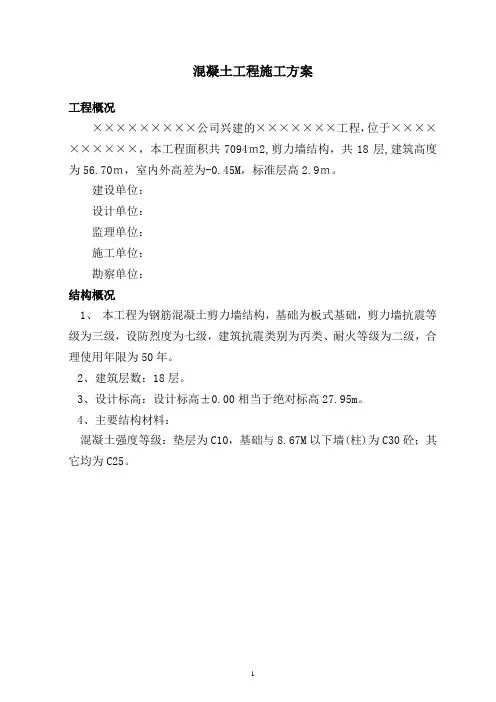 混凝土专项施工方案 2