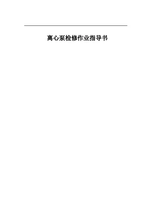 离心泵检修作业指导书