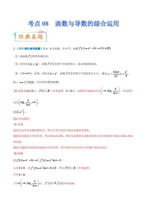函数与导数的综合运用微专题