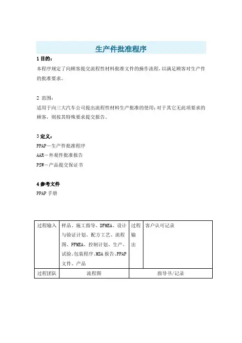 生产件批准程序 2