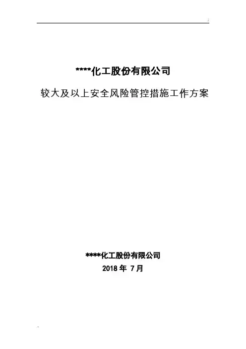 较大及以上安全风险管控措施工作方案