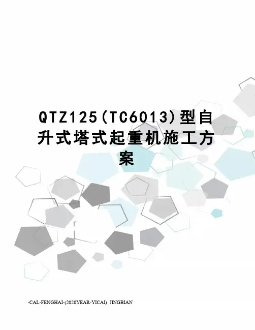 QTZ125(TC6013)型自升式塔式起重机施工方案