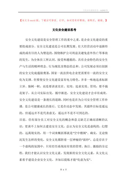 文化安全建设思考