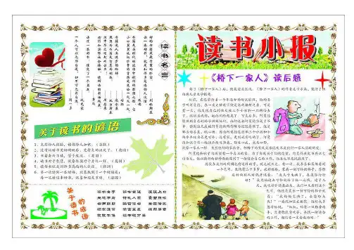 小学生读书小报模板
