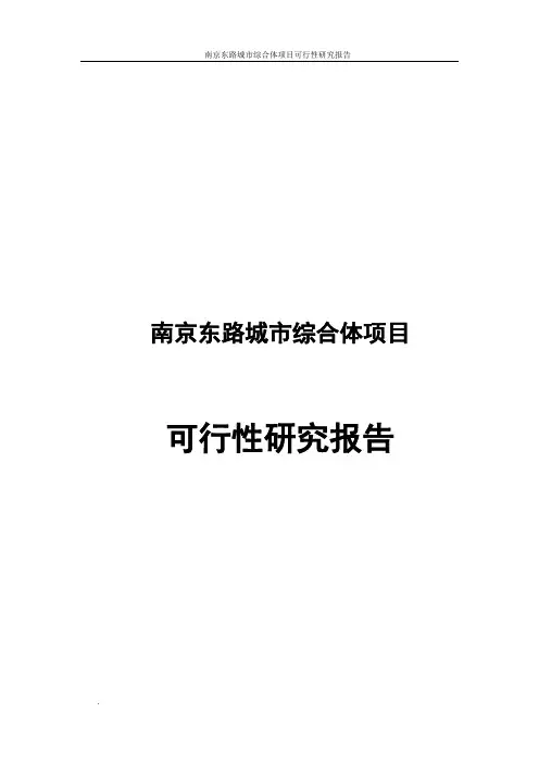 南京东路城市综合体项目可行性研究报告