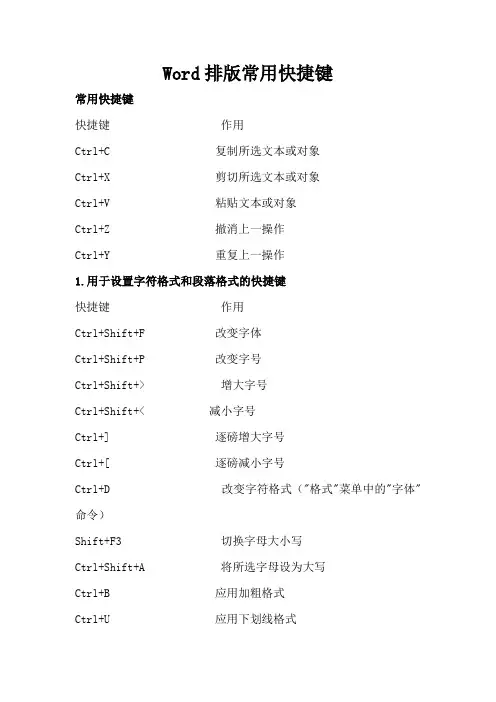 Word排版常用快捷键 2