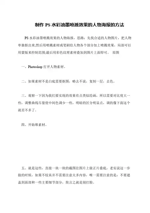 制作PS水彩油墨喷溅效果的人物海报的方法