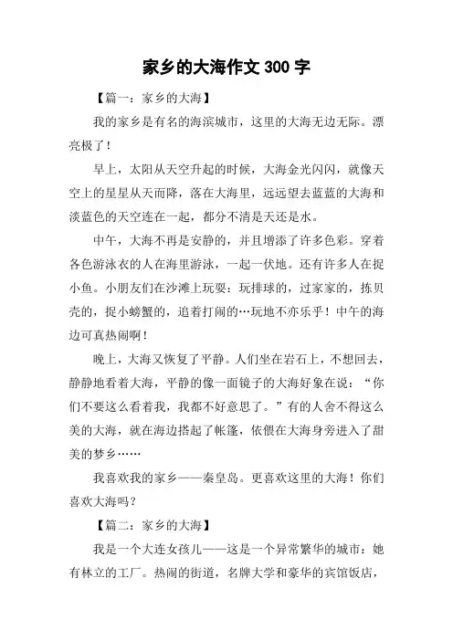 家乡的大海作文300字