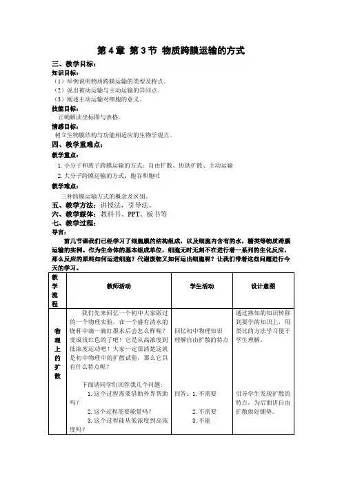 【教案】物质跨膜运输的方式 2