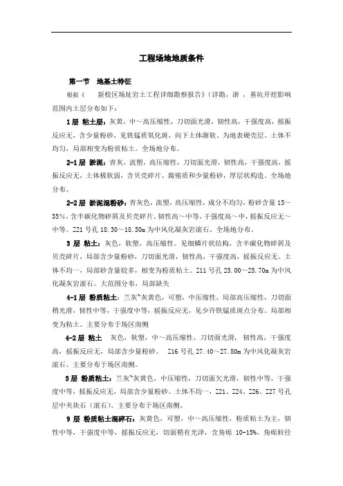 工程场地地质条件