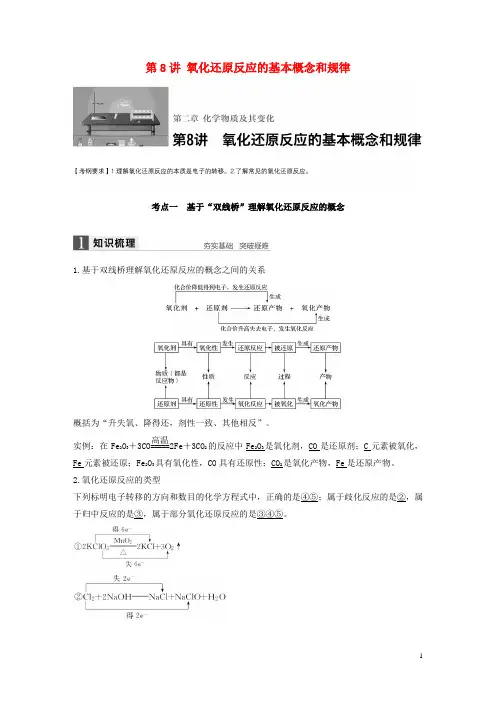 【步步高】2017版高考化学一轮复习 第2章 化学物质及其反应 第8讲 氧化还原反应的基本概念和规律讲义