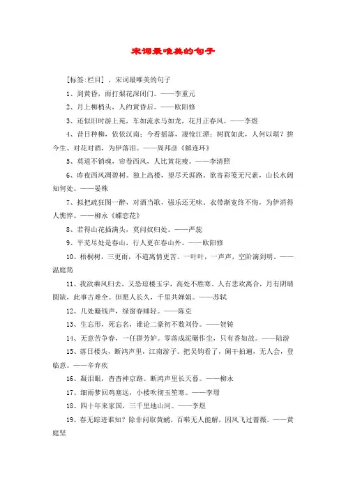 宋词最唯美的句子