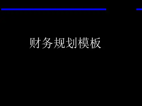 财务规划模板