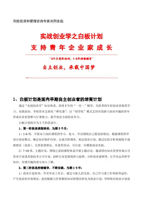 实战创业学之白板计划
