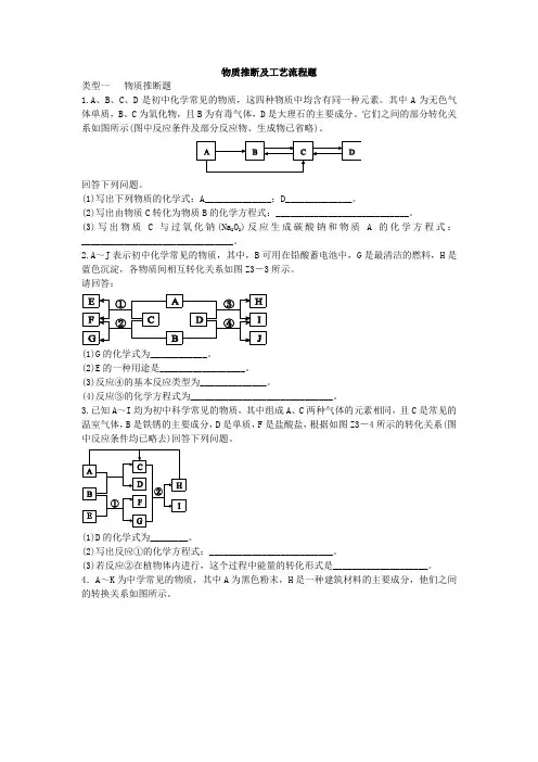 2020中考化学物质推断及工艺流程题