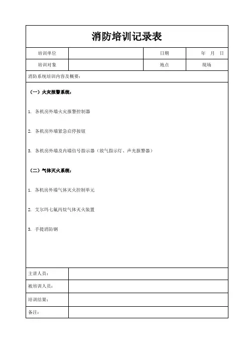 机房消防培训记录