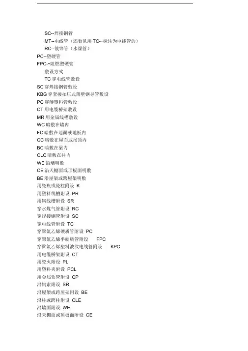 电气图纸中电线管代表符号
