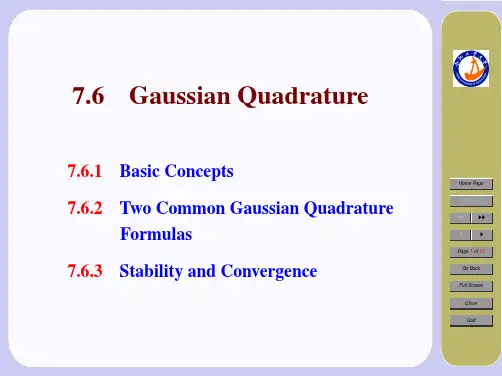 7.6  Gaussian Quadrature