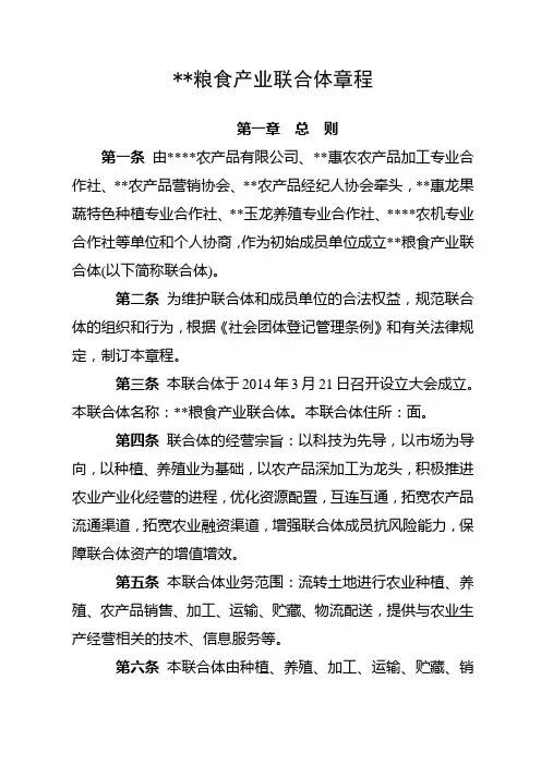 农业产业联合体章程 3