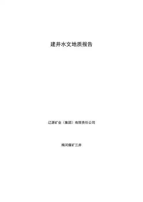 三井建井水文地质报告