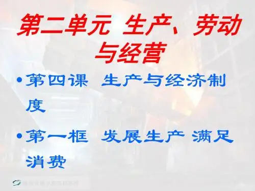 《第四课-生产与经济制度》第一框(课件)