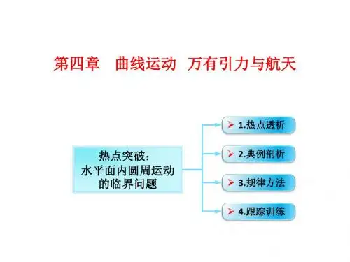 2019届一轮复习鲁科版      水平面内圆周运动的临界问题    课件(15张)