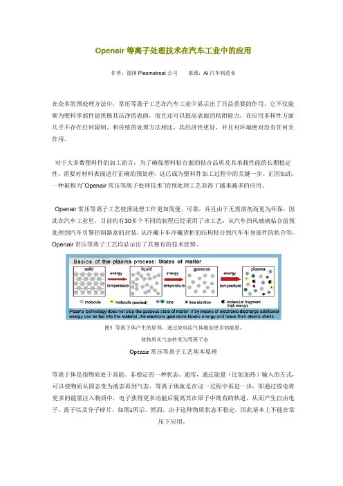等离子处理技术在汽车工业中的应用