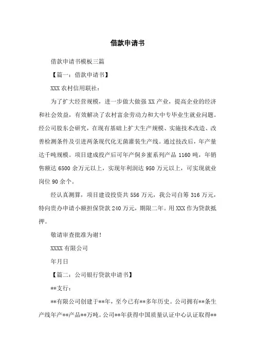 借款申请书