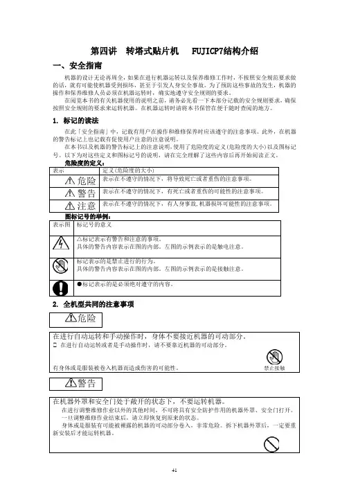 第四讲  转塔式贴片机   FUJICP7结构介绍