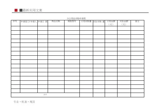 【精选表格】办公用品表格(20200912013952)