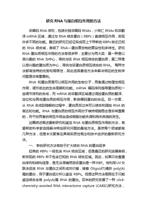 研究RNA与蛋白相互作用的方法