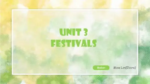 Join in 小学六年级上册英语Unit 3 Festivals