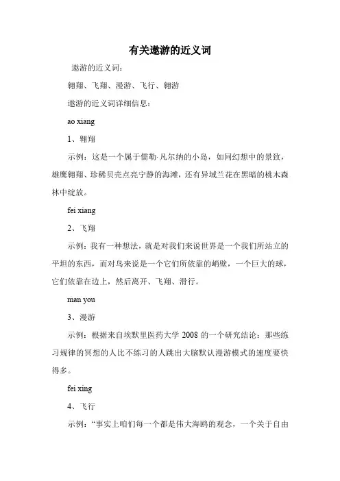 有关遨游的近义词