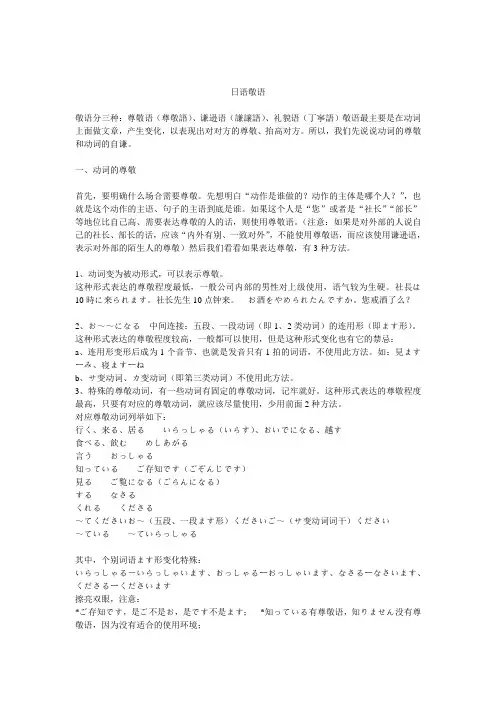 日语敬语