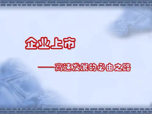 企业上市高速发展的必由之路课件.pptx