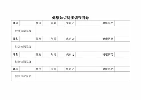 健康知识讲座调查问卷