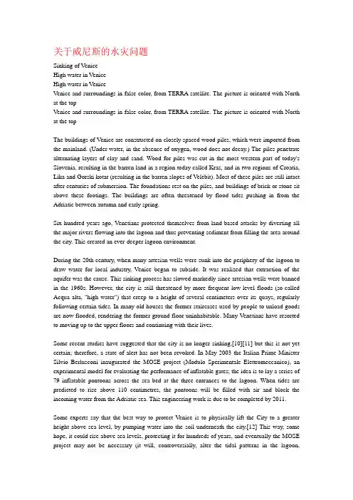 关于威尼斯的水灾问题