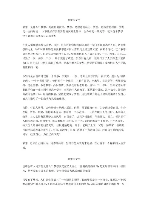 梦想作文800字_3