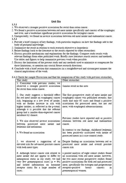 东南大学研究生一年级学术英语教科书答案chapter6-8
