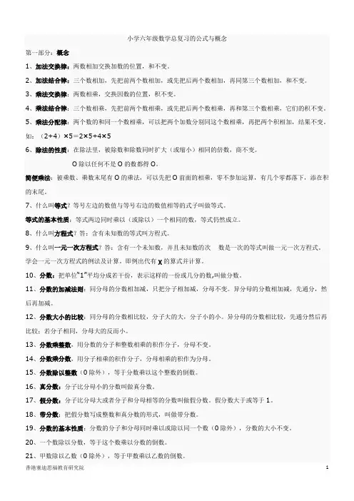 小学六年级数学公式大全 3