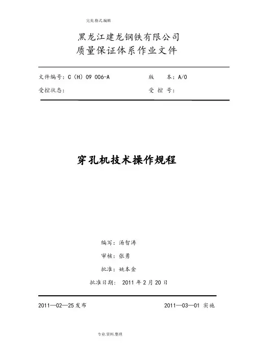 穿孔机技术操作规程完整