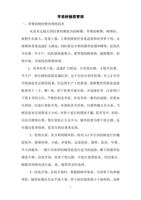苹果树修剪管理