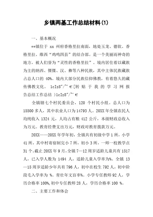 乡镇两基工作总结材料(1)