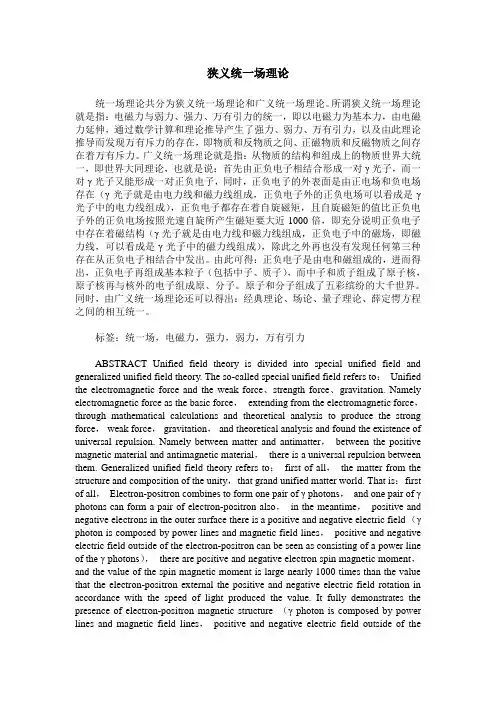 狭义统一场理论