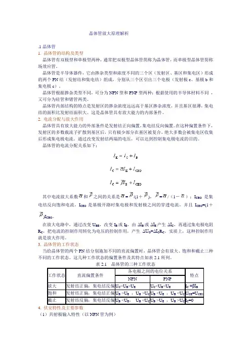 晶体管放大原理解析