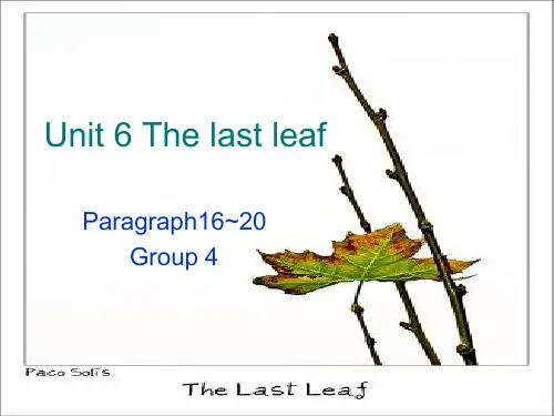 Unit 6 The last leaf