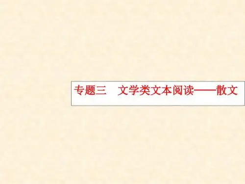 2019年高考语文一轮复习课件:第1部分 现代文阅读 专题3 文学类文本阅读——散文