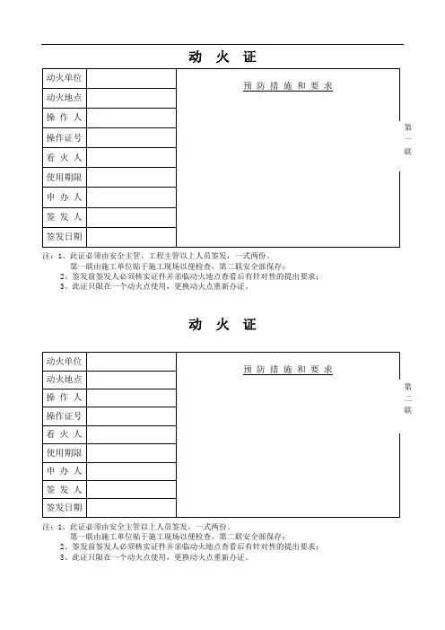 动火证