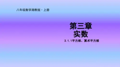 湘教版八年级上册数学课件3.1.1平方根、算术平方根